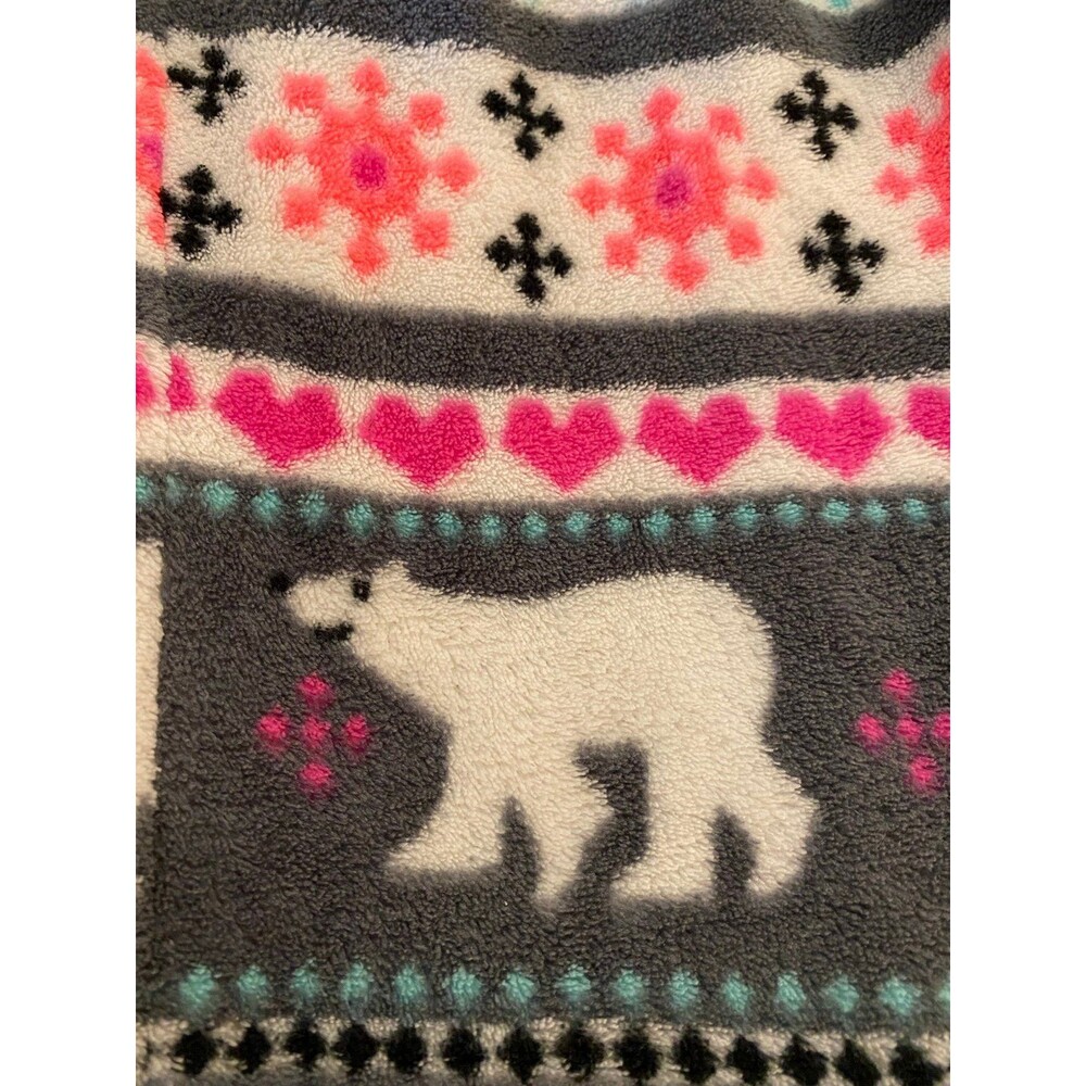Victor‎ Lounge  Pajama Pants Plus Size 1X Polar Bear Fleece Tie Elastic Waist - Picture 4 of 9